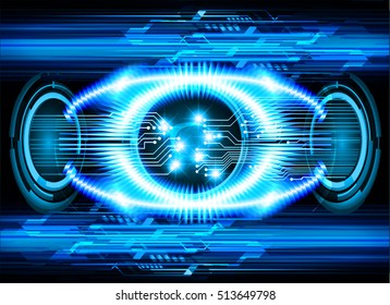 future technology, blue eye cyber security concept background, abstract hi speed digital internet.motion move speed blur. pixel eyeball vector