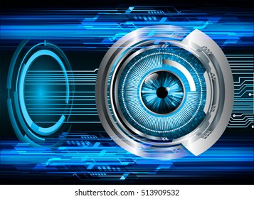 future technology, blue eye cyber security concept background, abstract hi speed digital internet.motion move speed blur. pixel eyeball vector