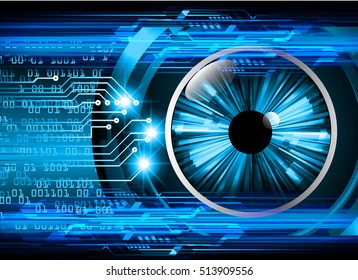 future technology, blue eye cyber security concept background, abstract hi speed digital internet.motion move speed blur. pixel eyeball vector