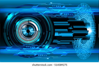 future technology, blue eye cyber security concept background, abstract hi speed digital internet.motion move speed blur. pixel eyeball vector