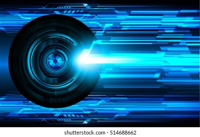 future technology, blue eye cyber security concept background, abstract hi speed digital internet.motion move speed blur. pixel eyeball vector