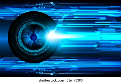 future technology, blue eye cyber security concept background, abstract hi speed digital internet.motion move speed blur. pixel eyeball vector
