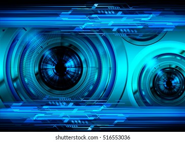 future technology, blue eye cyber security concept background, abstract hi speed digital internet.motion move speed blur. pixel eyeball vector