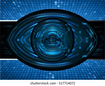 future technology, blue eye cyber security concept background, abstract hi speed digital internet.motion move speed blur. pixel eyeball vector