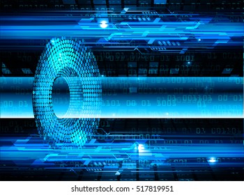 future technology, blue eye cyber security concept background, abstract hi speed digital internet.motion move speed blur. pixel eyeball