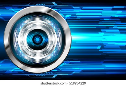 future technology, blue eye cyber security concept background, abstract hi speed digital internet.motion move speed blur. pixel. vector. eyeball