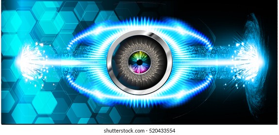 future technology, blue eye cyber security concept background, abstract hi speed digital internet.motion move speed blur. pixel. vector