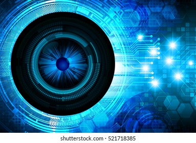 future technology, blue eye cyber security concept background, abstract hi speed digital internet.motion move speed blur. pixel eyeball vector