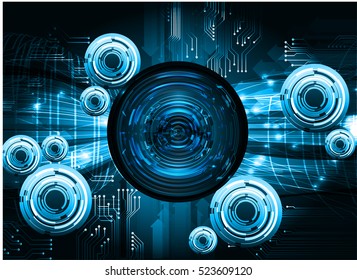 future technology, blue eye cyber security concept background, abstract hi speed digital internet.motion move speed blur. pixel eyeball. vector