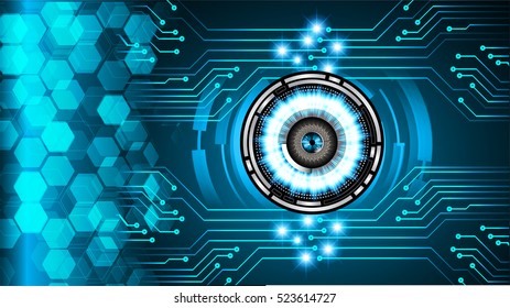 future technology, blue eye cyber security concept background, abstract hi speed digital internet.motion move speed blur. pixel eyeball. vector