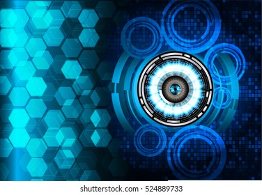future technology, blue eye cyber security concept background, abstract hi speed digital internet.motion move speed blur. pixel eyeball. vector