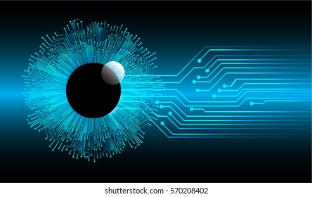 future technology, blue eye cyber security concept background, abstract hi speed digital internet.motion move speed blur
