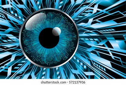future technology, blue eye cyber security concept background, abstract hi speed digital internet.motion move blur. pixel.