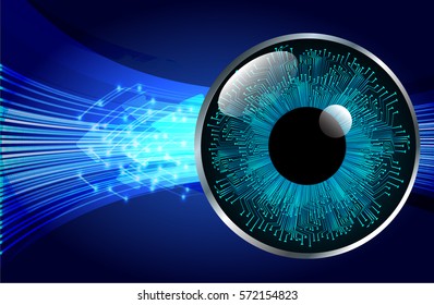 future technology, blue eye cyber security concept background, abstract hi speed digital internet.motion move blur. pixel.