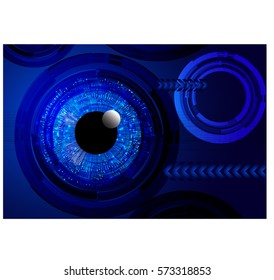 future technology, blue eye cyber security concept background