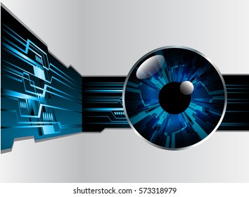 future technology, blue eye cyber security concept background