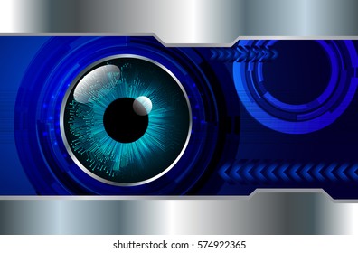 future technology, blue eye cyber security concept background, abstract hi speed digital internet.motion move blur. pixel eyeball. vector