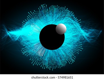 future technology, blue eye cyber security concept background, abstract hi speed digital internet.motion move blur. pixel eyeball. vector