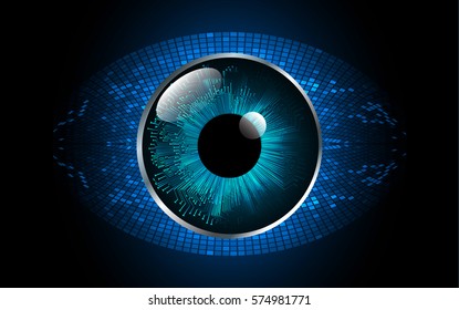 future technology, blue eye cyber security concept background, abstract hi speed digital internet.motion move blur. pixel eyeball. vector