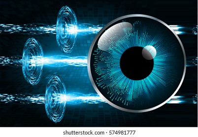 future technology, blue eye cyber security concept background, abstract hi speed digital internet.motion move blur. pixel eyeball. vector