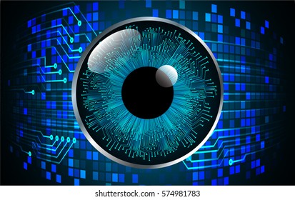 future technology, blue eye cyber security concept background, abstract hi speed digital internet.motion move blur. pixel eyeball. vector
