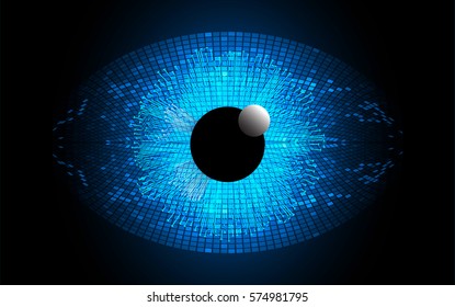 future technology, blue eye cyber security concept background, abstract hi speed digital internet.motion move blur. pixel eyeball. vector