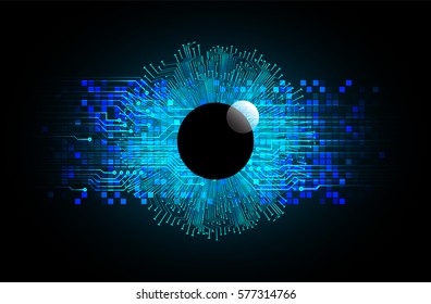 future technology, blue eye cyber security concept background, abstract hi speed digital internet.motion move blur. vector