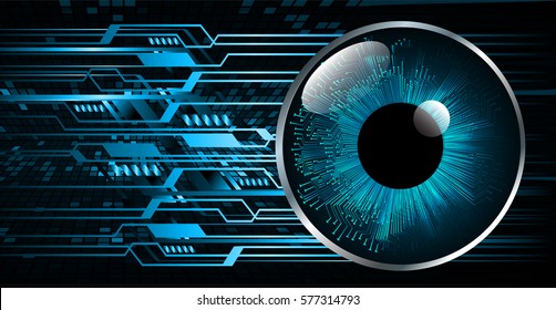 future technology, blue eye cyber security concept background, abstract hi speed digital internet.motion move blur. vector