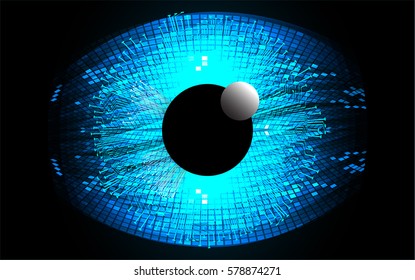 future technology, blue eye cyber security concept background, abstract hi speed digital internet.motion move blur. pixel eyeball. vector