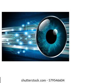future technology, blue eye cyber security concept background, abstract hi speed digital internet.motion move blur. vector