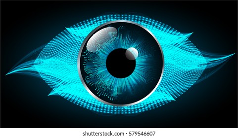 future technology, blue eye cyber security concept background, abstract hi speed digital internet.motion move blur. vector