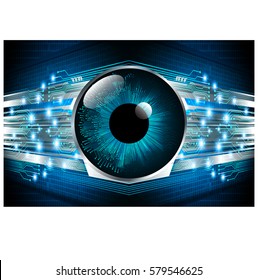 future technology, blue eye cyber security concept background, abstract hi speed digital internet.motion move blur. vector