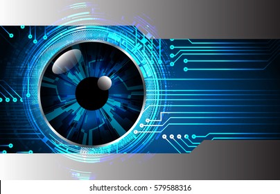 future technology, blue eye cyber security concept background, abstract hi speed digital internet.motion move blur. vector