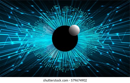future technology, blue eye cyber security concept background, abstract hi speed digital internet.motion move blur. vector