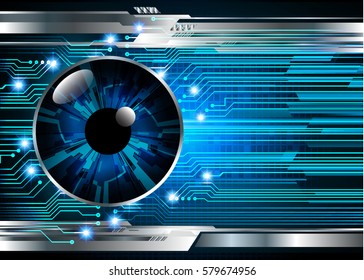 future technology, blue eye cyber security concept background, abstract hi speed digital internet. motion move blur. vector