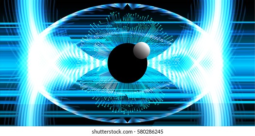 future technology, blue eye cyber security concept background, abstract hi speed digital internet.motion move blur. vector