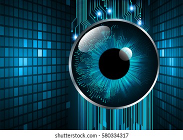 future technology, blue eye cyber security concept background, abstract hi speed digital internet.motion move blur. vector