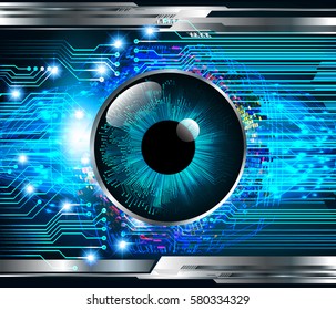 future technology, blue eye cyber security concept background, abstract hi speed digital internet.motion move blur. vector