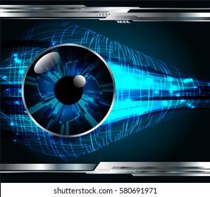 future technology, blue eye cyber security concept background, abstract hi speed digital internet.motion move blur. vector