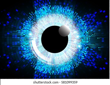 future technology, blue eye cyber security concept background, abstract hi speed digital internet.motion move blur. pixel . vector. eyeball