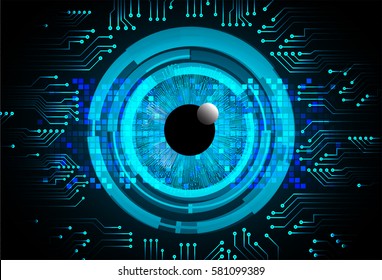 future technology, blue eye cyber security concept background, abstract hi speed digital internet.motion move blur. pixel . vector. eyeball