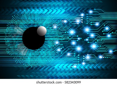 future technology, blue eye cyber security concept background, abstract hi speed digital internet.motion move blur. pixel eyeball. vector. arrow