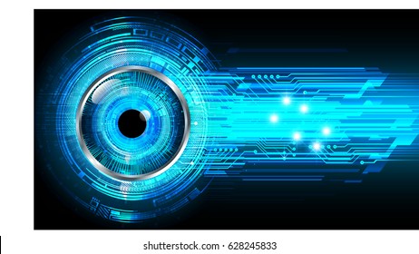 future technology, blue eye cyber security concept background, abstract hi speed digital internet.motion move blur. pixel. vector