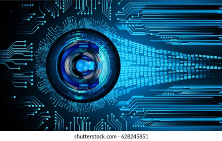 future technology, blue eye cyber security concept background, abstract hi speed digital internet.motion move blur. pixel. vector