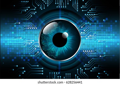future technology, blue eye cyber security concept background, abstract hi speed digital internet.motion move blur. pixel. vector