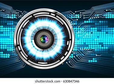 future technology, blue eye cyber security concept background, abstract hi speed digital internet.motion move blur. pixel. vector