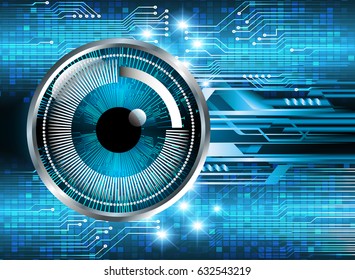 future technology, blue eye cyber security concept background, abstract hi speed digital internet.motion move blur. pixel. vector