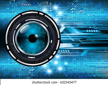 future technology, blue eye cyber security concept background, abstract hi speed digital internet.motion move blur. pixel. vector