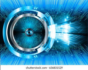 future technology, blue eye cyber security concept background, abstract hi speed digital internet.motion move blur. pixel. vector