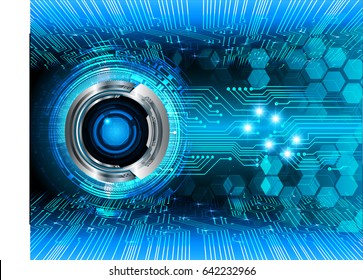 future technology, blue eye cyber security concept background, abstract hi speed digital internet.motion move blur. pixel. vector